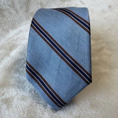 Corbata PENGUIN Para Hombres Mezcla Poliéster 58" Azul Cielo China con RAYAS Azul Marino, Marrón Foto 1 de 4