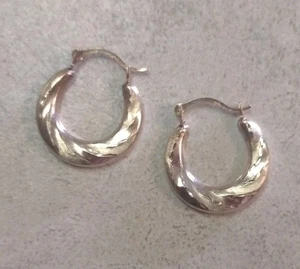 14 Karat Gelbgold Vintage Creolen mit Diamantschliff 0,6 g - Bild 1 von 5