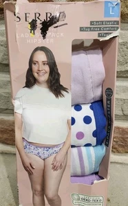 NEW SERRA 4 PACK ASSORTED SPRING COLORS HIPSTER PANTIES. Sz L (12-14) 32"-33.5" - Bild 1 von 4