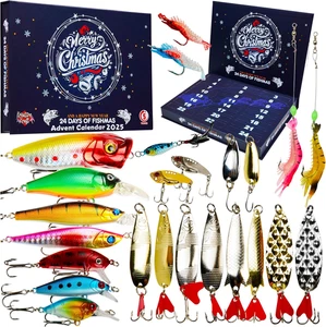 Calendario Avvento 2025 Uomo Ragazzo Pesca Accessori Countdown Natale Calendari  - Foto 1 di 12