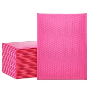 Bubble Mailers 10.5x16 Inch Hot Pink 25 Pack Poly Padded Envelopes Large #5 M... - Picture 1 of 9