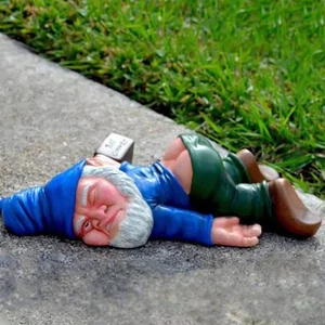 9.5" Gnomes Statues Outdoor Decor Naughty Sculptures Yard Decorations Patio Lawn - Picture 1 of 7