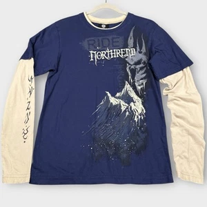 Rare VTG Jinx World of Warcraft Ride Northrend Shirt S Layered Blizzard Y2K Emo - Picture 1 of 8