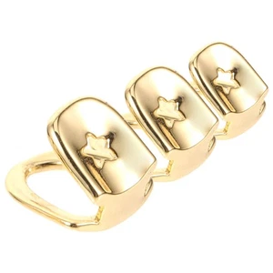 3 Pcs Golden Teeth Cap Tooth Caps Grills for Your Cosplay Jewelry - Picture 1 of 12