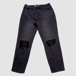 NOBO Jeans Womens 13 - 31x26 Crop Black Distressed Denim - Picture 1 of 11