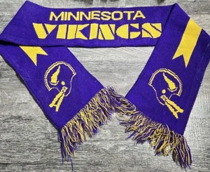 Sciarpa Minnesota Vikings due lati di Fanbanna NFL viola oro frange tasche 55" - Foto 1 di 9