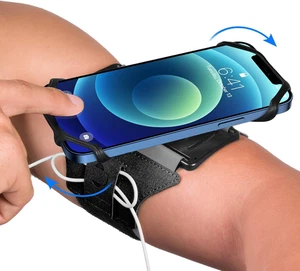 Support Téléphone Brassard Course Rotatif 360° pour iPhone Vélo (Noir) - Photo 1 sur 8