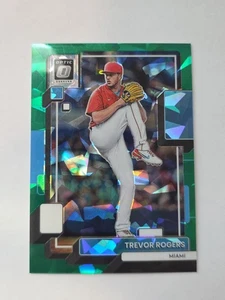 2022 Panini Donruss Optic Green Cracked Ice Prizm 1/7 Trevor Rogers #193 Miami - Bild 1 von 7