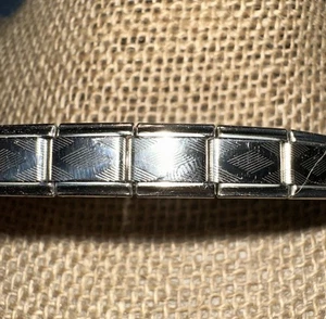 Zoppini  Italian Charm Bracelet Link Stainless Steel Diamond Design 6” - Picture 1 of 5
