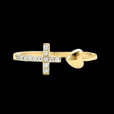 Anel cruzado da moda em prata ou ouro c v - Imagem 1 de 4