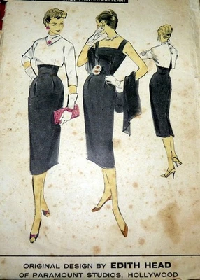 HERMOSO VESTIDO Y CHAQUETA DE COLECCIÓN AÑOS 50 DISEÑO AVANZADO Edith Head patrón de costura 31/10 Foto 1 de 2