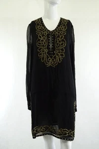 Antik Batik Black Dress With Sequin Pattern M by Reluv Clothing - Picture 1 of 4
