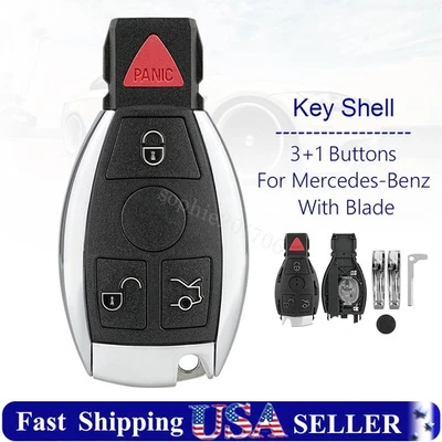 FUNDA CARCASA LLAVE FOBIK NEC & BGA para Mercedes Benz 1997-2014 / 4 botones Foto 1 de 4