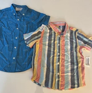 Button Up Shirt Boys XS Lot Of 2 Old Navy - Picture 1 of 3