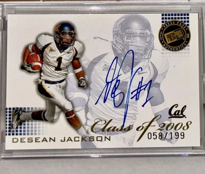 Desean Jackson Class Of 2008 Press Pass Rookie Signature #58/199 Eagles - Image 1 of 3