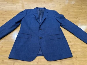 Bonobos Blau Mini Hahnentritt Wolle Blazer Gr. 40R Barberis Canonico Stoff Slim - Bild 1 von 12