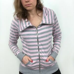 Calvin Klein Performance Pink Gray Striped Jacket Quick Dry Women's Size Small