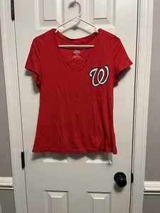 T-shirt donna Majestic rossa Washington Nationals 34 Bryce Harper sul retro Med - Foto 1 di 6