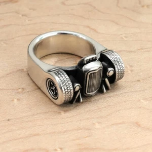 Hot Rod Ring Silber Silberring Herren - inspiriert vom Design eines 1932 Ford - Picture 1 of 11