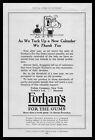 1924 Forhan Co. New York Dental Paste Cartoon Dentist Calendar Vintage Print Ad