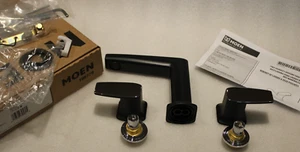 Moen TS8002BLC - VIA - Juego de molduras de grifo de lavabo generalizado - negro mate/cromo - Imagen 1 de 6