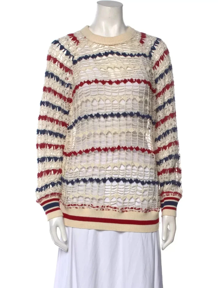 Isabel Marant Etoile Women Cage Knit American Flag Striped Cotton Sweater L 40 - Image 1 of 4