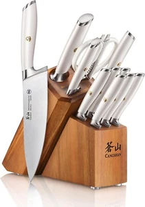 Cangshan L1 Series White 1026078 German Steel Forged 12-Piece Knife Block Set. - Picture 1 of 7