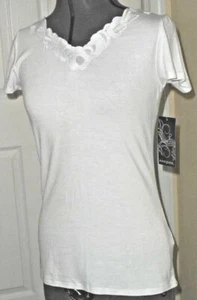 *Camisa ava & grace talla s-m-pl-pxl blanca turquesa naranja bordada elástica nueva con etiquetas - Imagen 1 de 5