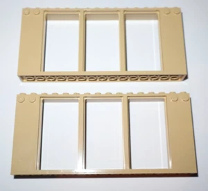 Lego ® Lot 2 Mur Bâtiment Maison Tan Door Frame 2 x 16 x 6 Tan Beige 35103 NEW - Picture 1 of 1