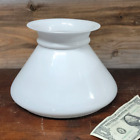 Antique Milk Glass 7" Fitter Student Oil LAMP SHADE Thin White Glass Cone c1870s