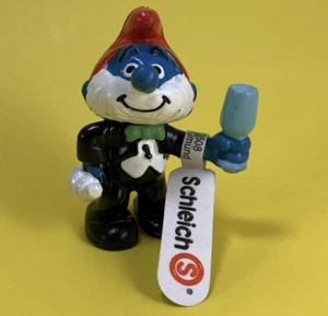 SMURFS 50th ANNIVERSARY PARTY PAPA SMURF IN TAILS MINIATURE PVC FIGURE FIGURINE - Picture 1 of 2