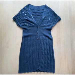 Cárdigan vintage azul con decoración de lentejuelas, talla S / M - Imagen 1 de 9