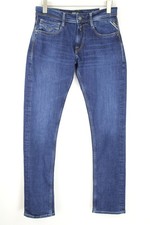 REPLAY ROB W31/L34 Men Jeans Denim Straight Tapered Embroidery Fit Cotton Blue