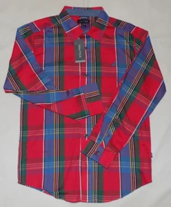Nautica Boys' Button Up Shirt Tango Red M (10/12) New - Picture 1 of 7