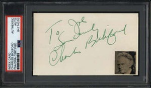 Charles Bickford D.1967 Actor The Farmer's Daughter Signed 3" x 5" PSA/DNA