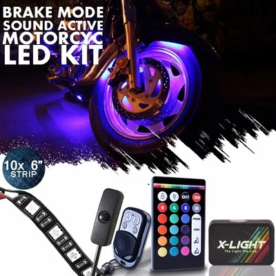 10 PC Harley Davidson Motorcycle Under Glow NEON LED Body Engine Frame Light Kit - Image 1 of 4