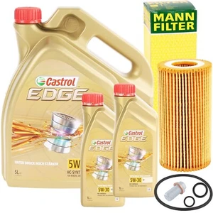 MANN-FILTER ÖLFILTER + SCHRAUBE + 7L 5W-30 CASTROL EDGE M 5W30 ÖL 229.51 229.52