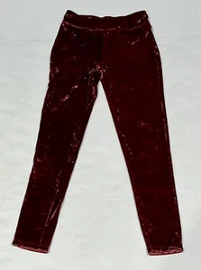 Nordstrom Brand 1901 Girl’s Crushed Burgundy Velvet Leggings Size Small 7/8 - Picture 1 of 13