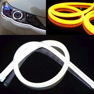 2Pcs 30cm 45cm 60cm Switchback Car Headlight DRL LED Light Strip Turn Signal - Picture 1 of 8