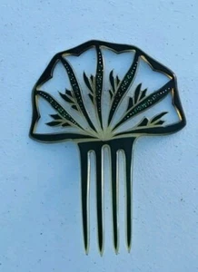 Large Antique Celluloid Rhinestone Hair Comb Art Deco - Picture 1 of 4