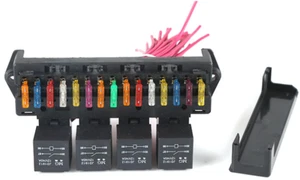 12V Automotive 15-Way Blade Fuse Box Multi-Circuit With 4 40A Relays - Picture 1 of 5