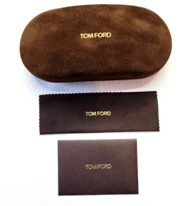 TOM FORD MEDIUM BROWN SUEDE HARD SUNGLASS CASE w PAPER & CLEANING CLOTH W BOX - Picture 1 of 1
