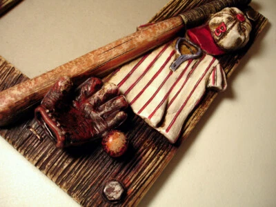 Handsome Baseball 4x6 Photo Frame With a Vintage Look. Easel Back - Nice Detail! - Image 1 of 4