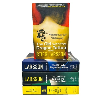The Millennium Trilogy By Stieg Larsson & The Girl In The Spider's Web Book Lot - Image 1 of 4