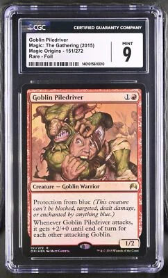 GOBLIN PILEDRIVER Magic Origins Foil Rare CGC 9 MTG [Nostalgium] - Image 1 of 2