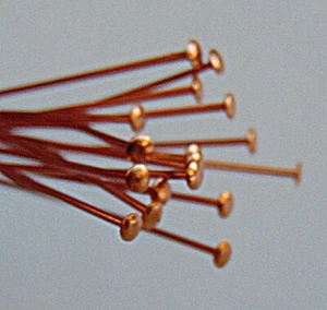 Solid COPPER HEADPINS 22 gauge 2 inch ~ No Lead No Nickel Head Pins - Picture 1 of 9