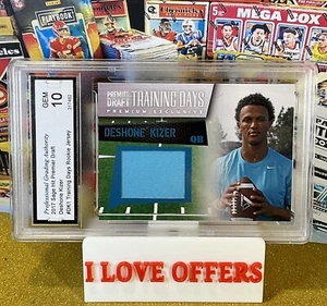 2017 SAGE HIT PREMIER DRAFT DESHONE KIZER ROOKIE JERSEY PGA 10 GEM MINT READ - Picture 1 of 5