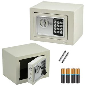 4.6L Small White Solid Steel Digital Safe Home Office Heavy Duty Money Box - Picture 1 of 6
