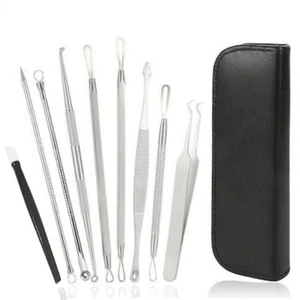 10-Piece Acne Tweezers Set Blackhead Pimple Remover Tool Blemish Extractor Kit - Picture 1 of 5