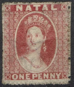 NATAL 1862 QV HCALON 1D WMK SMALL STAR ROUGH PERF 14 - 16 UNBENUTZT - OHNE GUMMI - Bild 1 von 2